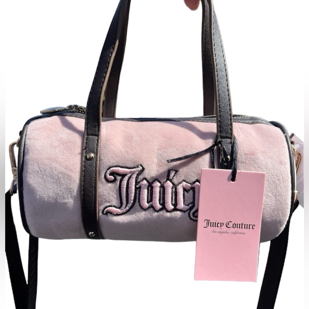 NWT Juicy Couture Dusty Blush/Choc Queen of Everything  Mini Barrel $79